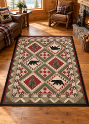 Quilted Forest Lodge Rug Collection "Living Room" | The Cabin Shack