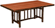 Raleigh Peak Hickory Log Rectangle Dining Table in Cinnamon stain