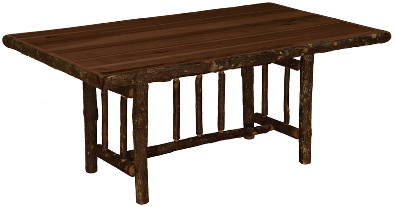 Raleigh Peak Hickory Log Rectangle Dining Table in Espresso stain