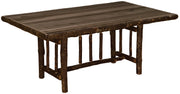 Raleigh Peak Hickory Log Rectangle Dining Table in Slate stain
