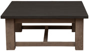 Front view of the Red Peak Pine Square Coffee Table