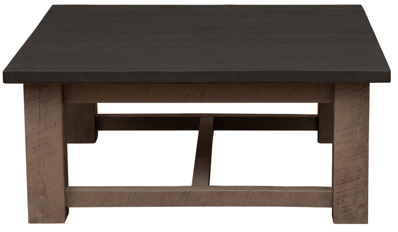 Front view of the Red Peak Pine Square Coffee Table