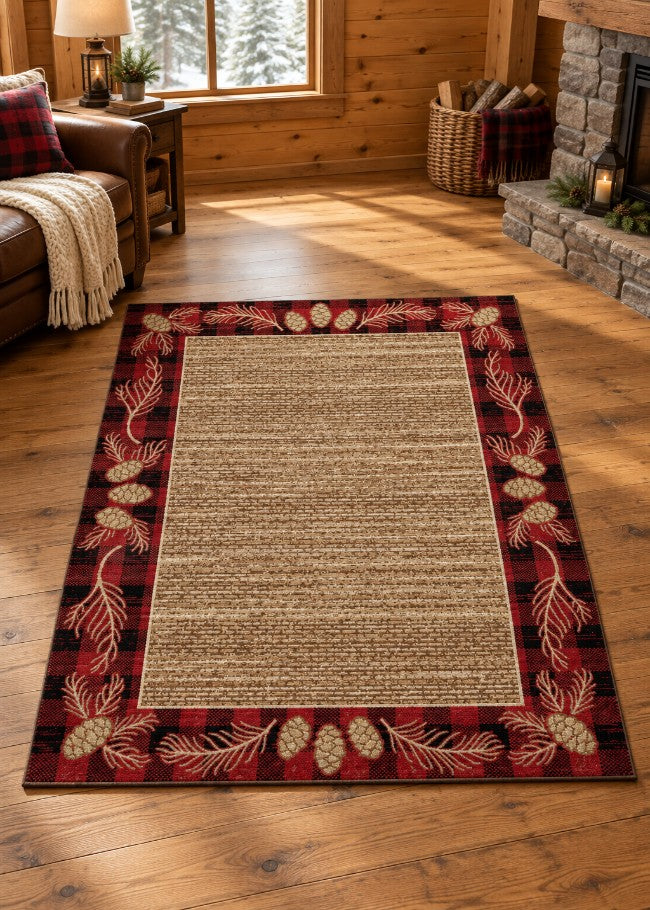 Redwood Pine Rug Living Room | The Cabin Shack
