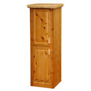 Angled view of the Rinker Peak Cedar Log Linen Cabinet