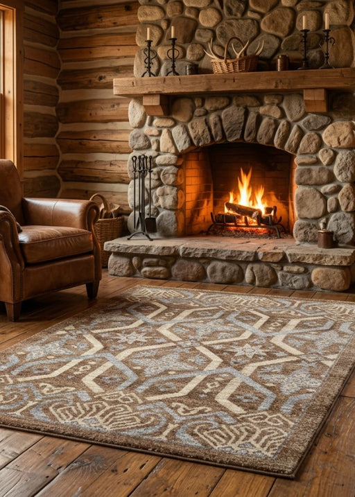 Rio Rancho Brown Rug Living Room | The Cabin Shack