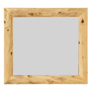 Angled view of the Rolling Mountain Cedar Log Mitered Corner Mirror