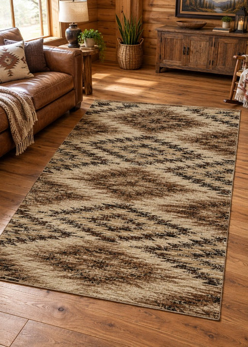 San Padre Brown Rug Living Room | The Cabin Shack