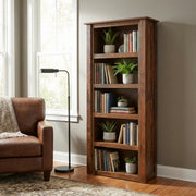 Sand Mountain Reclaimed Barnwood Five Shelf Bookcase front view