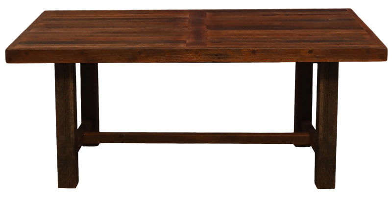 Front view of the Sawtooth Mountain Reclaimed Barnwood Farmhouse Dining Table