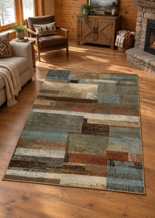 Scenic Square Rug Living Room | The Cabin Shack