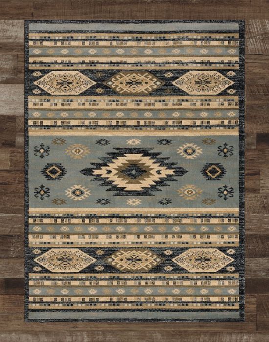 Sequoia Blue Rug Top View | The Cabin Shack