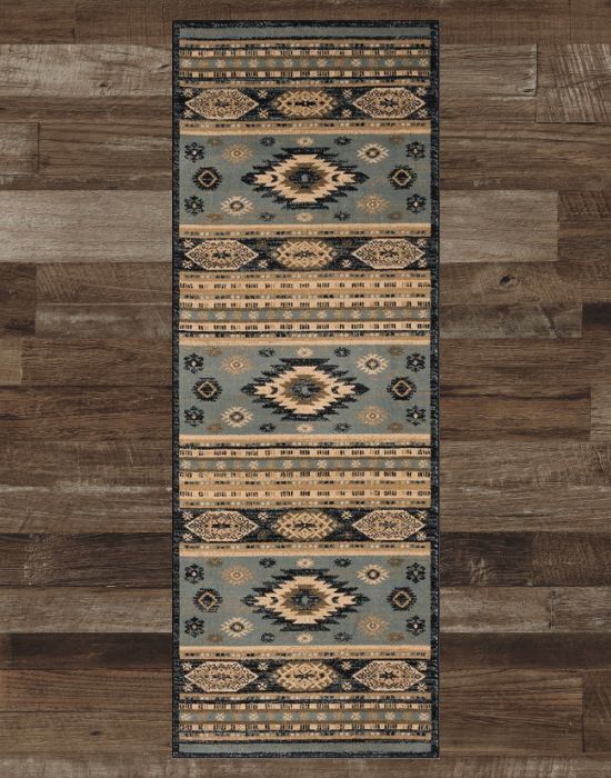 Sequoia Blue Runner Rug | The Cabin Shack