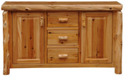 Front view of the Shipler Mountain Cedar Log Sideboard