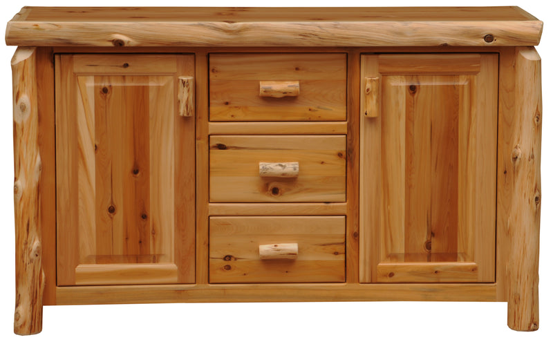 Front view of the Shipler Mountain Cedar Log Sideboard