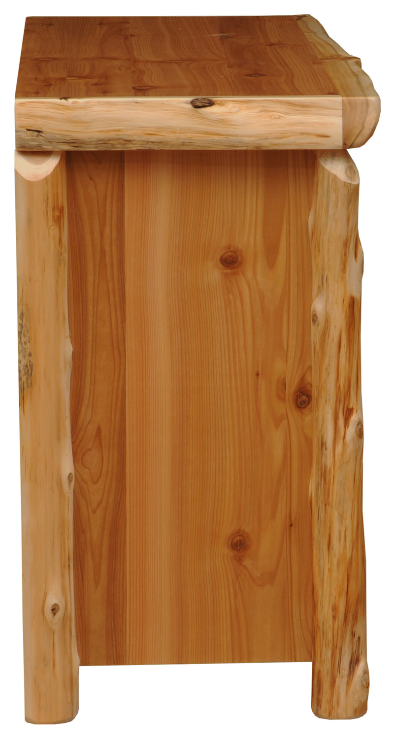 Side view of the Shipler Mountain Cedar Log Sideboard