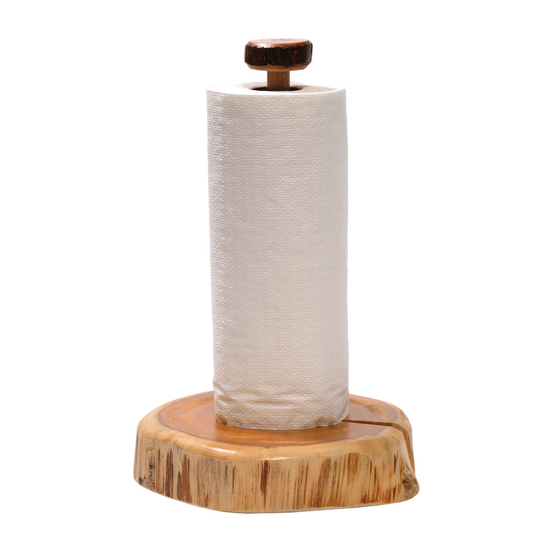 Freestanding Sleeping Sexton Cedar Log Paper Towel Holder