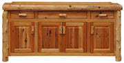 Front view of the South Boulder Peak Cedar Log Four Door Buffet