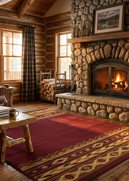 Southwest Blaze Rug Collection Living Room | The Cabin Shack
