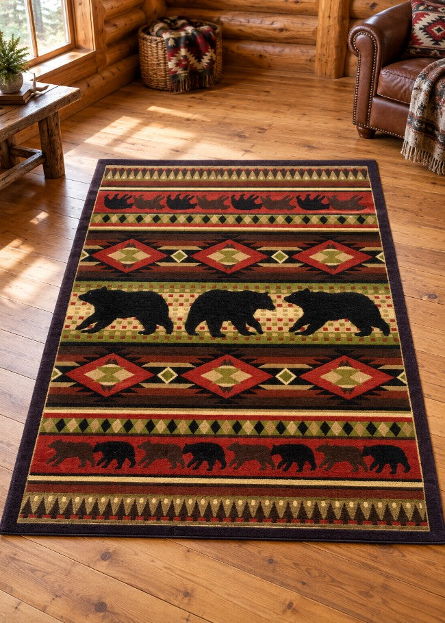 Stonybrook Bear Rug Living Room | The Cabin Shack