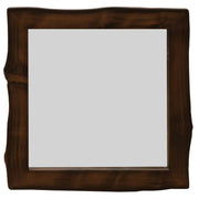 Angled view of the Storm King Peak Rough Hewn Cedar Log Mirror