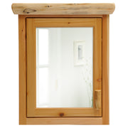 Angled view of the Sullivan Mountain Cedar Log Medicine Cabinet