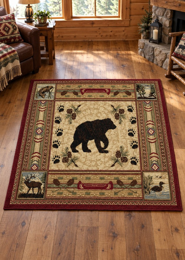 Teton Ridge Rustic Rug Collection Living Room | The Cabin Shack