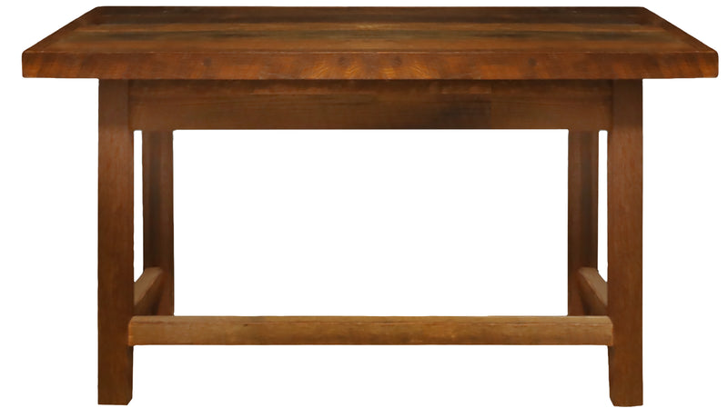 Back view of the Thirsty Peak Reclaimed Barnwood Two Drawer Writing Desk