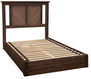 Angled view of the Thunderbolt Peak Pine Carriage House Platform Bed