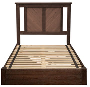 Front view of the Thunderbolt Peak Pine Carriage House Platform Bed