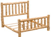 Interior frame view of the Timber Ridge Log Spindle Bed showing center support and slat system