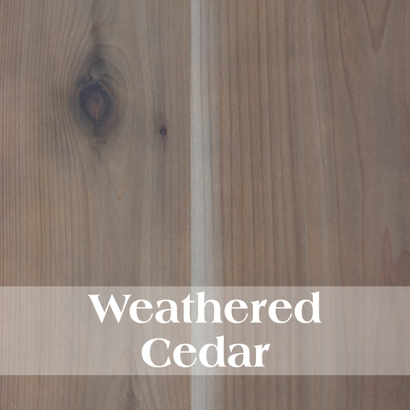 Weathered finish option of the Timber Ridge Log Spindle Bed handcrafted from cedar logs