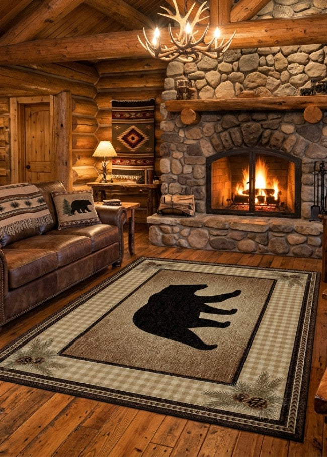 Townsquare Bear Rug Living Room | The Cabin Shack