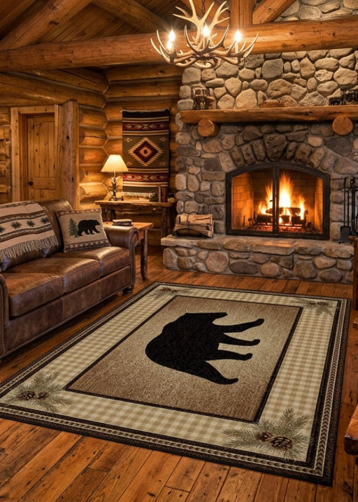Townsquare Bear Rug Living Room | The Cabin Shack