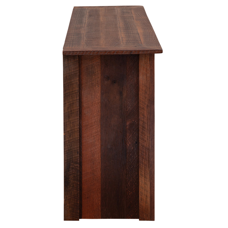 Side view of the Trail Ridge Reclaimed Barnwood Widescreen TV Stand
