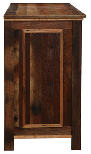 Side view of the Treasury Mountain Reclaimed Barnwood Seven Drawer Dresser