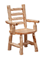 Angled view of the Trinity Peak Cedar Ladder Back Arm Chair
