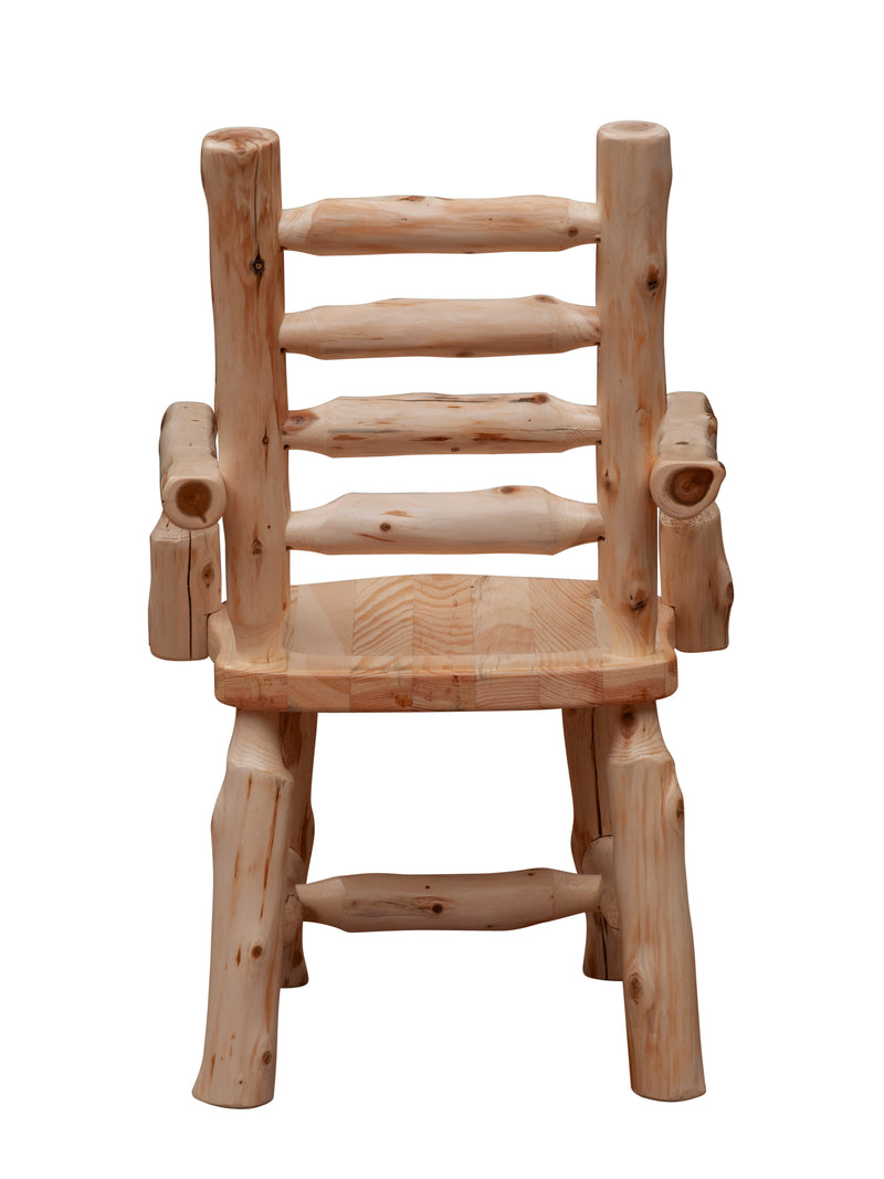 Back view of the Trinity Peak Cedar Ladder Back Arm Chair