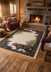 Twin Bears Lodge Rug Collection Living Room | The Cabin Shack