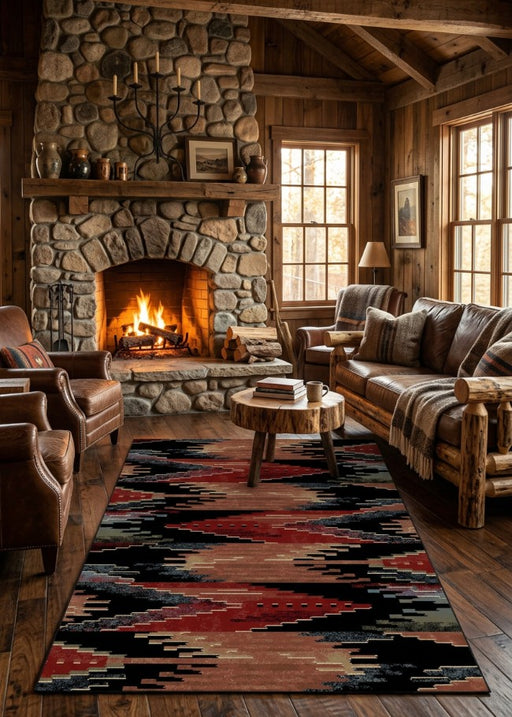 Waco Maze Rug Living Room | The Cabin Shack