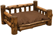 Watanga Mountain Cedar Log Dog Bed shown in Vintage stain