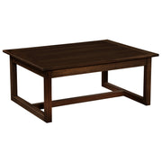 Angled view of the Williams Mountain Solid Hickory Open Coffee Table