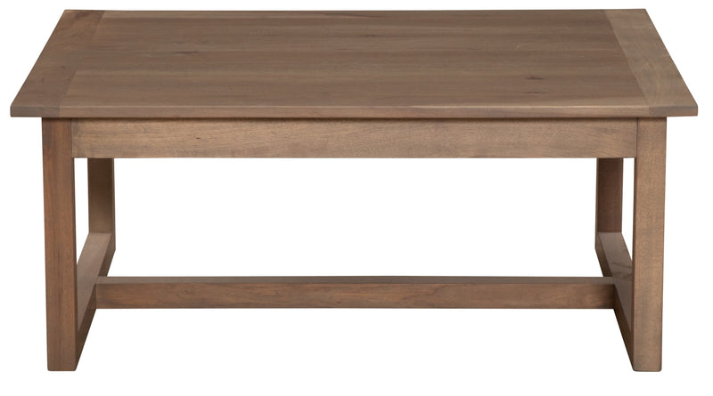 Front view of the Williams Mountain Solid Hickory Open Coffee Table