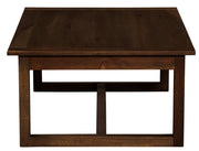 Side view of the Williams Mountain Solid Hickory Open Coffee Table