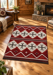 Window Rock Red Rug Living Room | The Cabin Shack