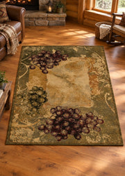 Wine Vineyard Green Rug Collection Living Room | The Cabin Shack