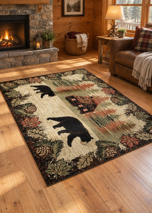 Woodland Cabin Bear Rug "Living Room" | The Cabin Shack