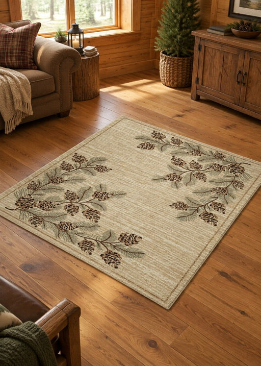 Woodland Pinecone Rug "Living Room" | The Cabin Shack