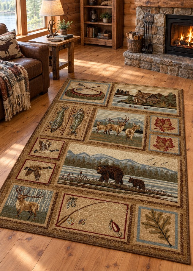 Yakutat Bay Lodge Rug Collection Living Room | The Cabin Shack