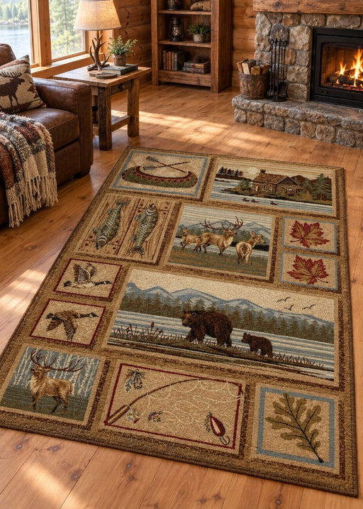 Yakutat Bay Lodge Rug Collection Living Room | The Cabin Shack