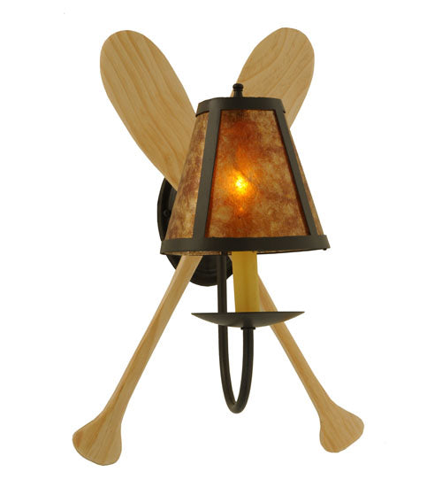 12" Wide Amber Mica Paddle Wall Sconce 2 | The Cabin Shack